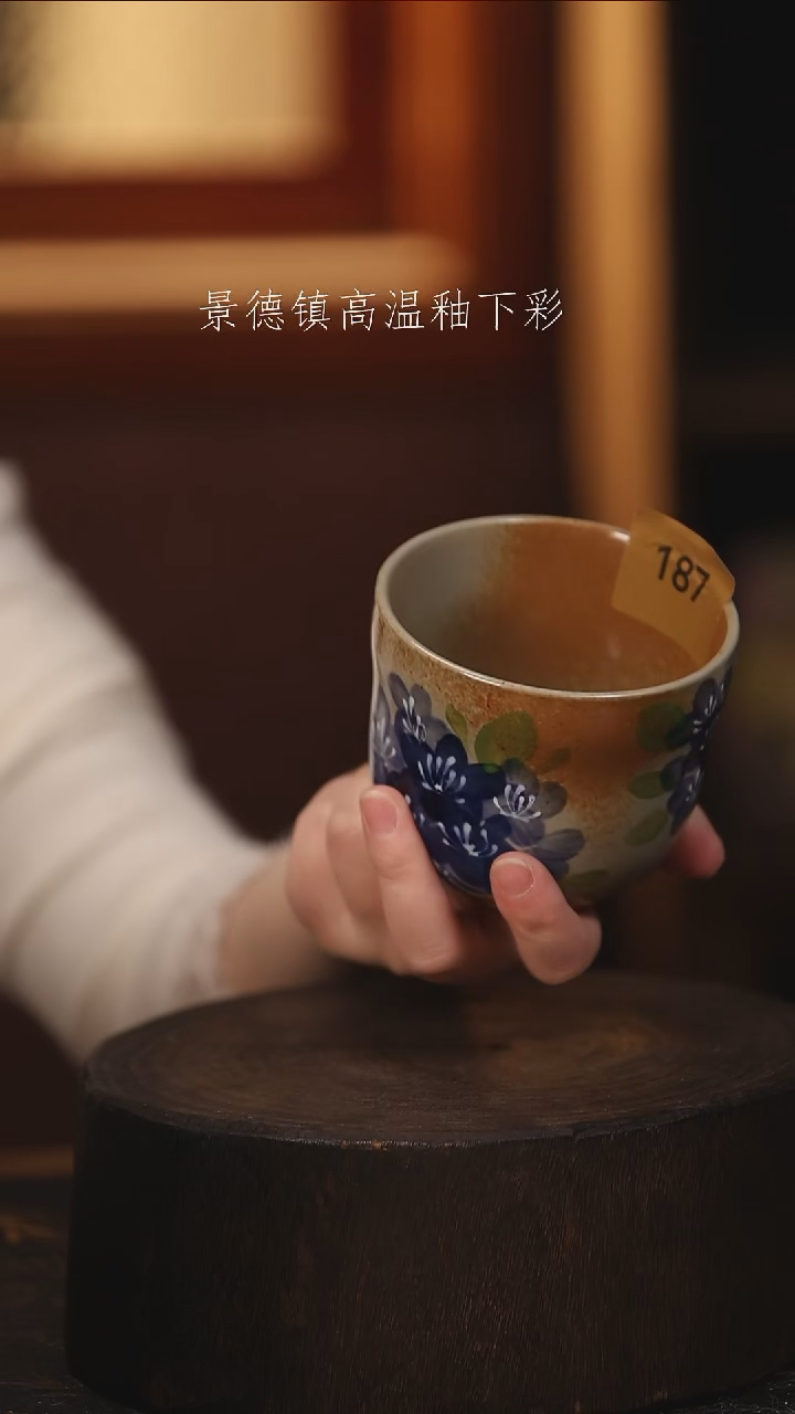 陶瓷景德镇高温釉下手绘陶瓷@L187@