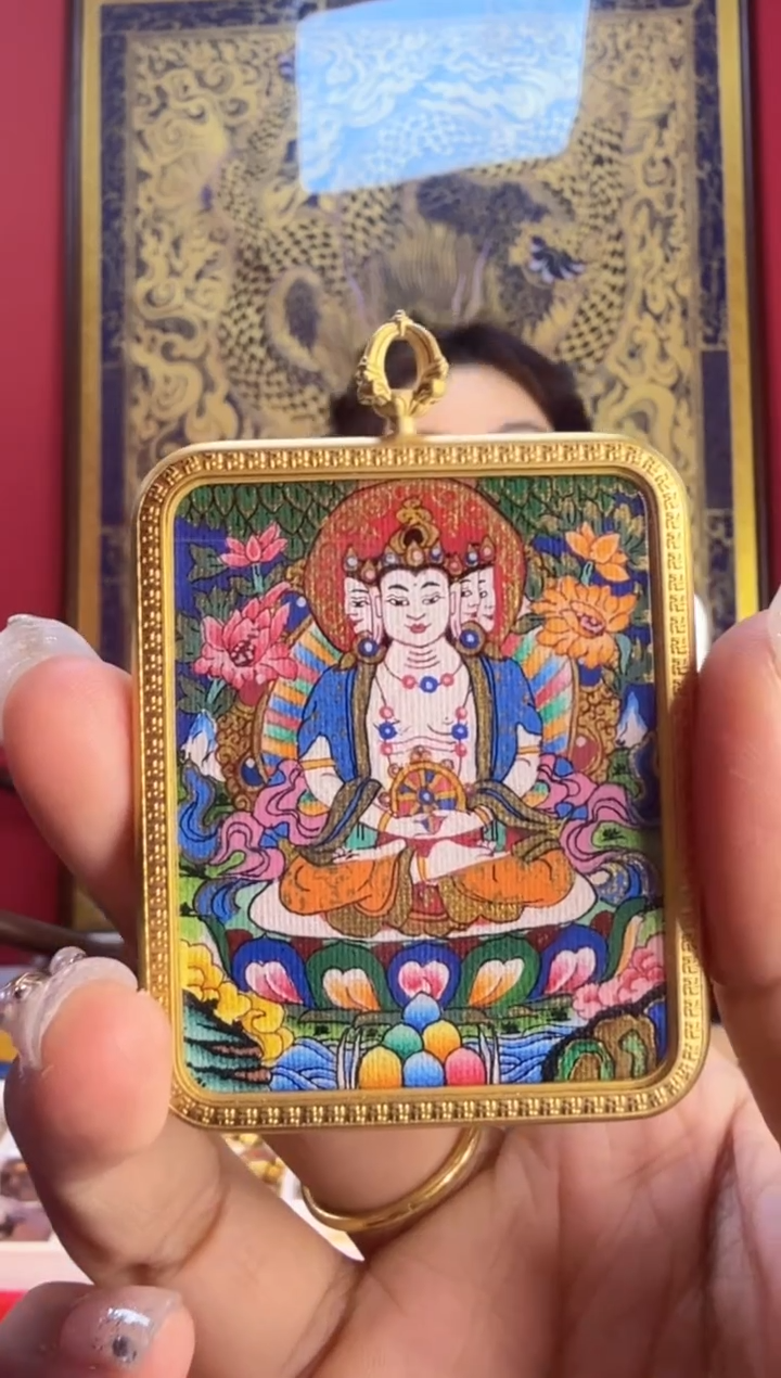 吊坠大老师吊坠-热贡纯手绘唐卡