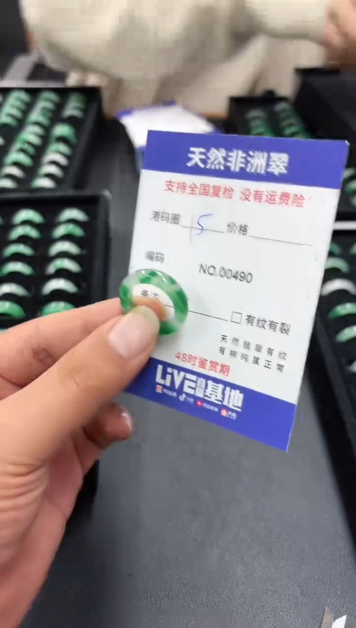 未镶嵌石英质玉（非洲翠）戒圈15