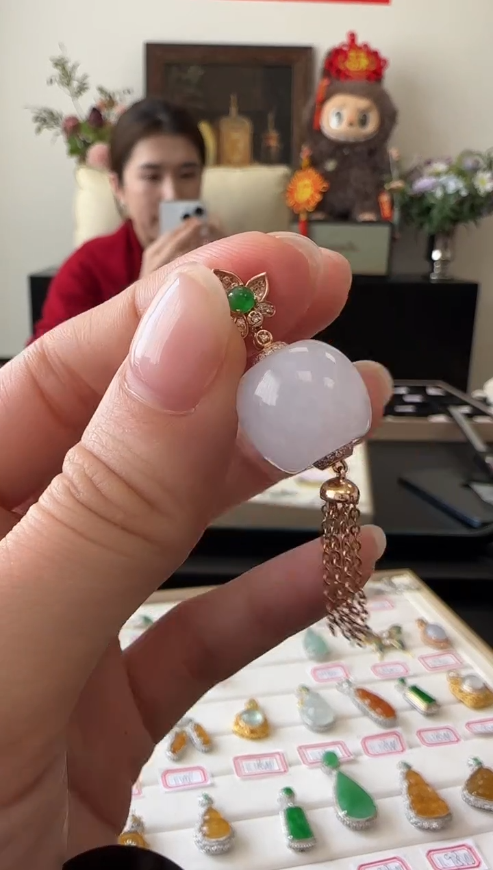 【闪购商品】翡翠吊坠(不含链)18K金镶嵌吊坠