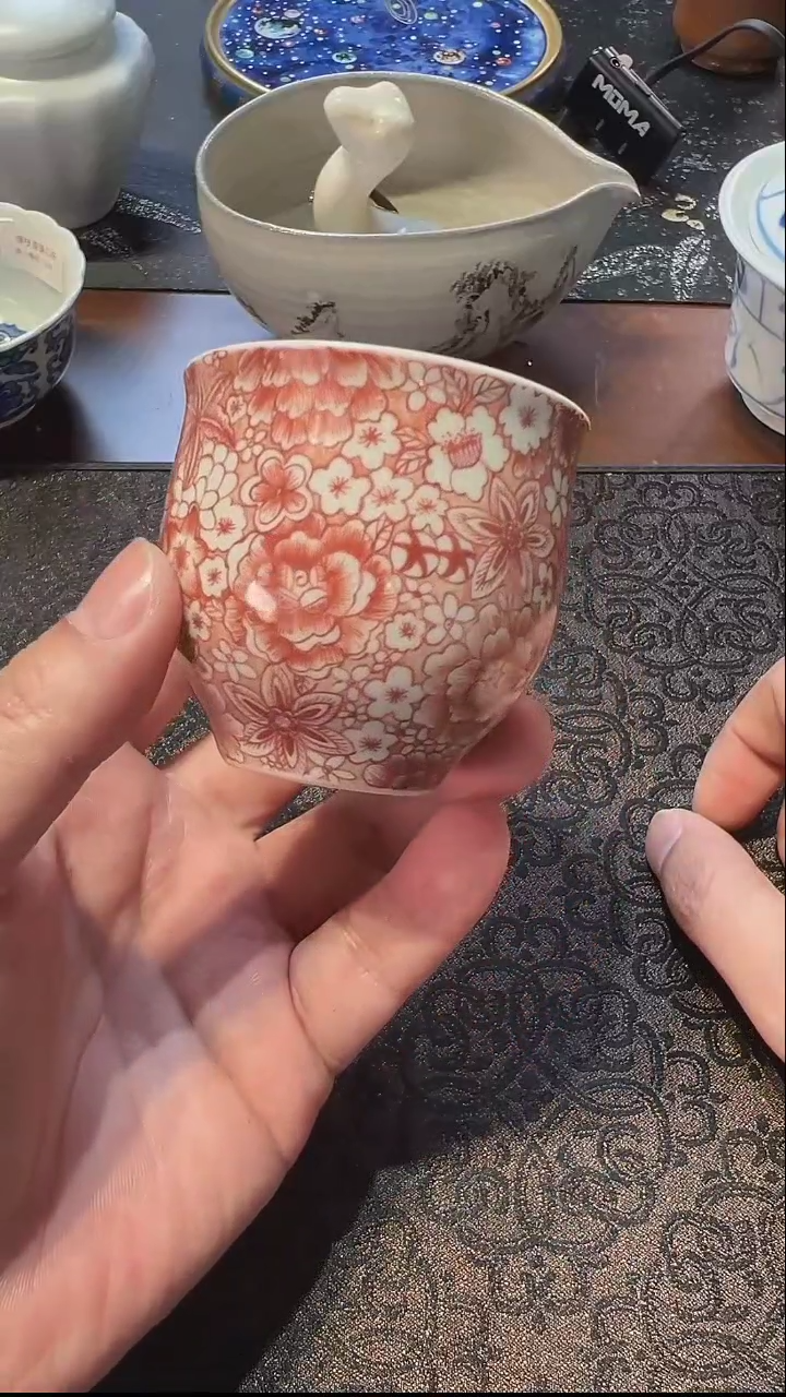 陶瓷陶青醉 全红柴烧主人杯