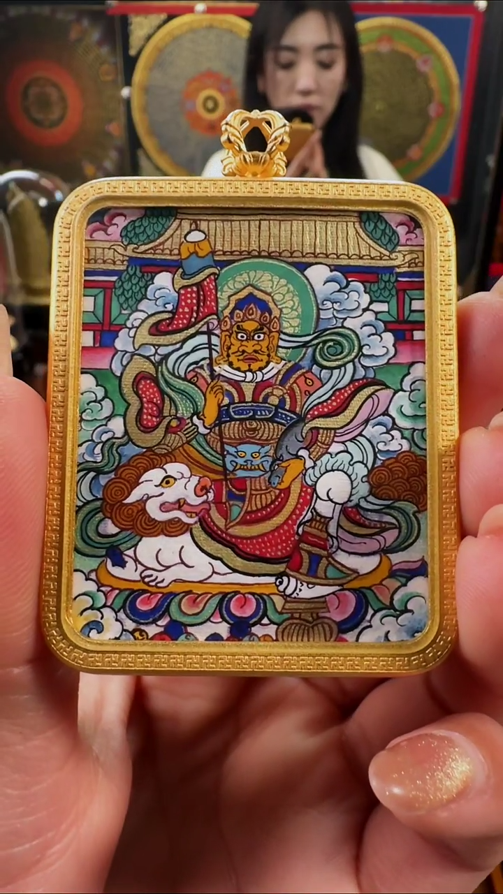 【闪购商品】吊坠 壹善缘城手绘唐卡多闻C宝天