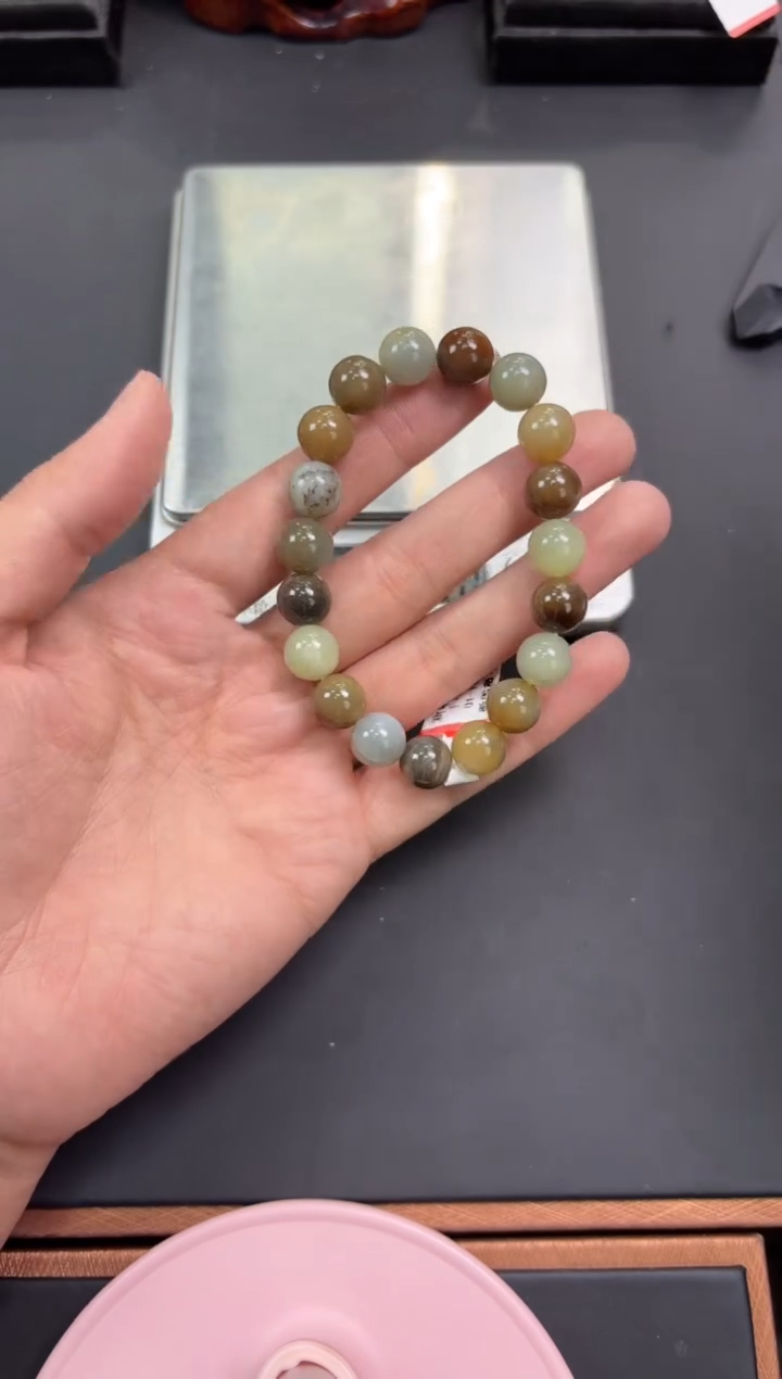 【闪购商品】和田玉手串未镶嵌 若羌微色差卡10