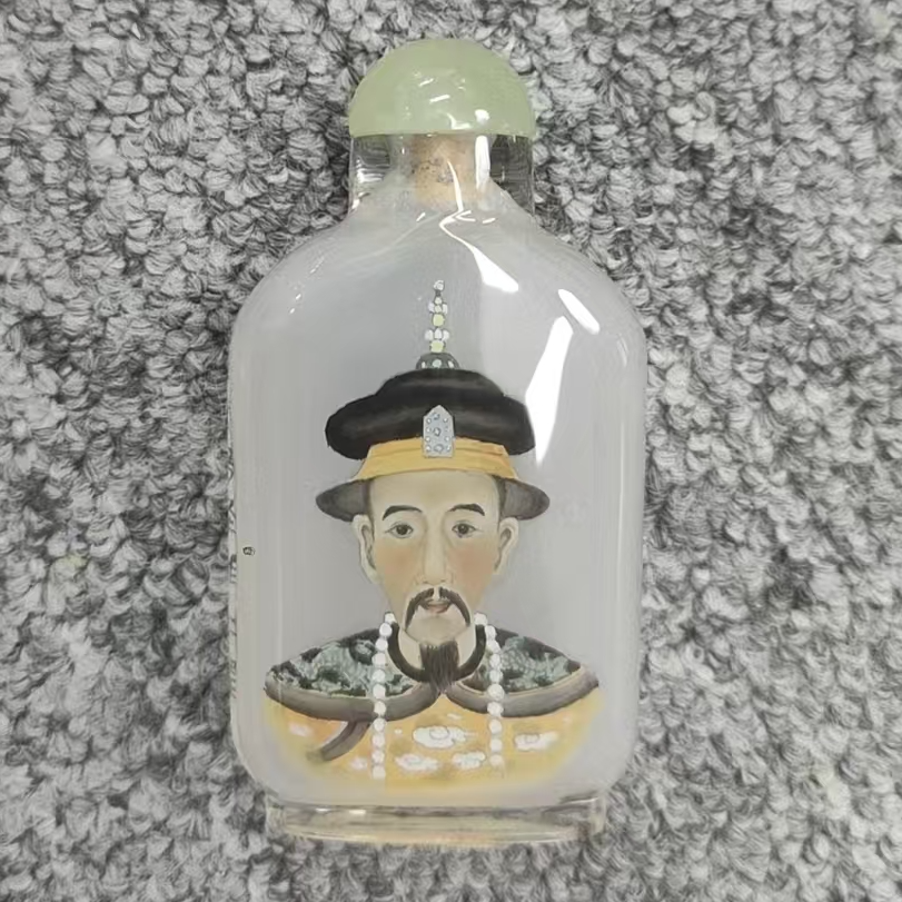 【创汇】料器鼻烟壶人物瓷器w-