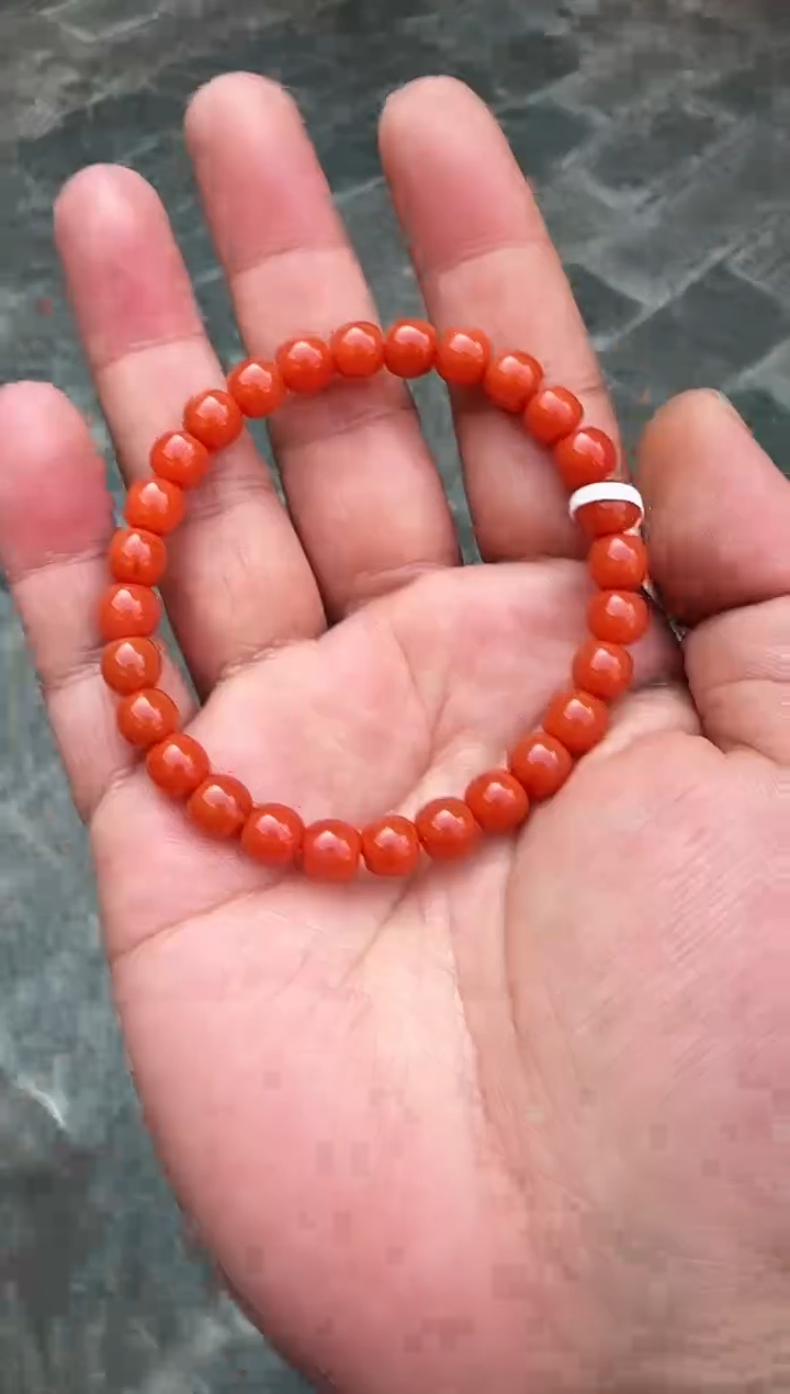 【闪购商品】南红玛瑙手串未镶嵌保山南红老型单圈L10003