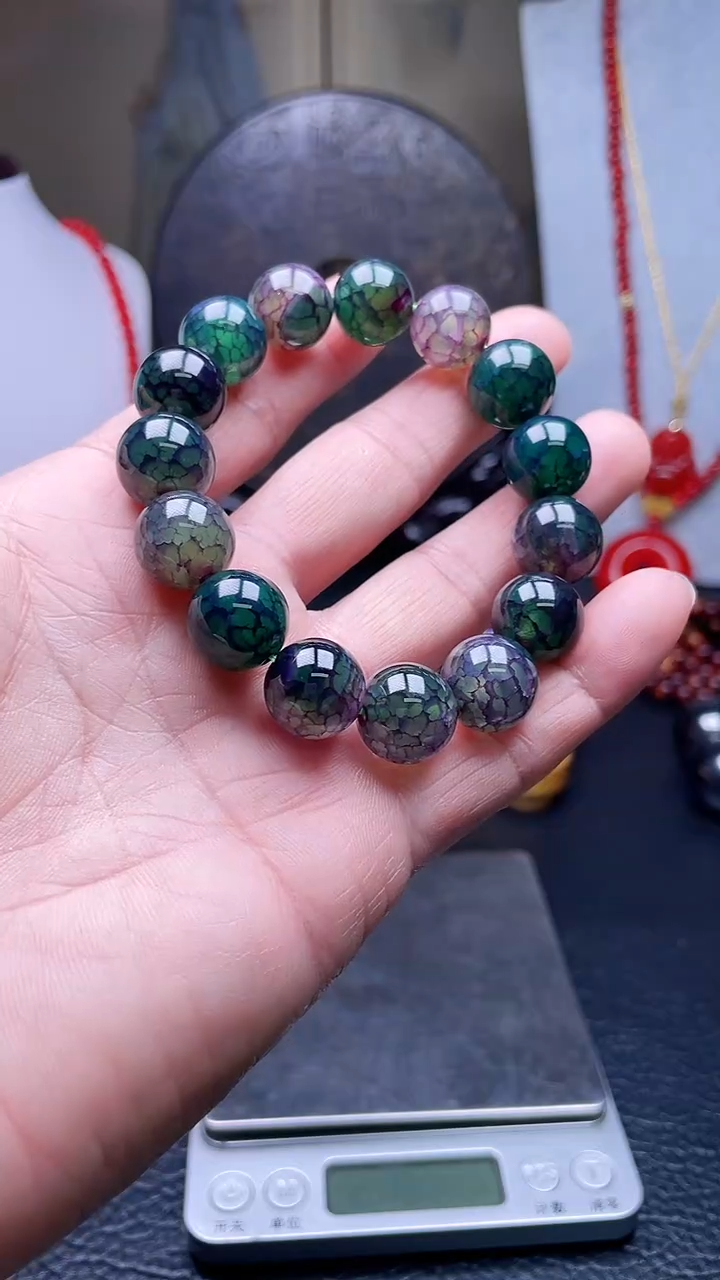 未镶嵌手链玛瑙/玉髓天然珠宝冰清紫龙鳞【多样性拍一发一】