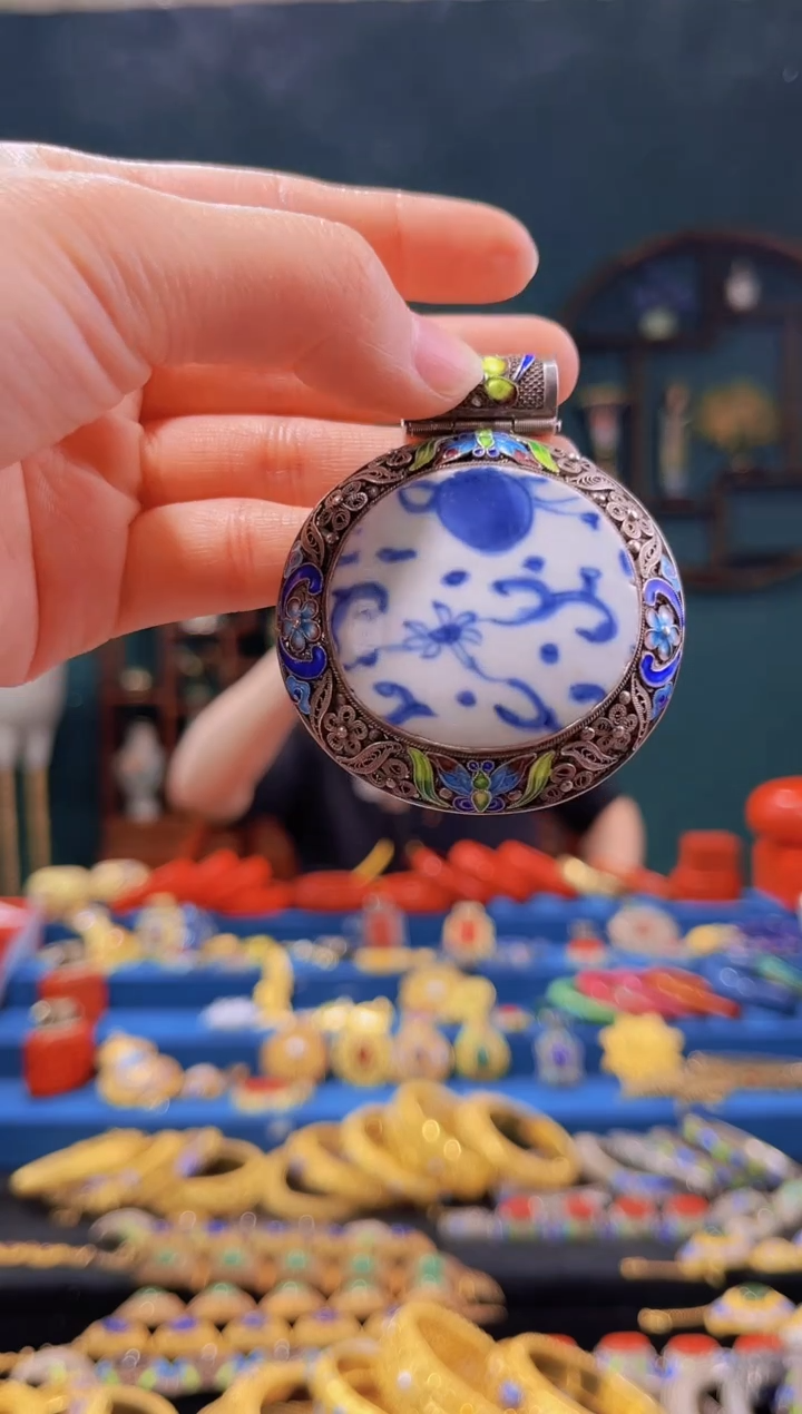 【闪购商品】花丝镶嵌瓷片吊坠