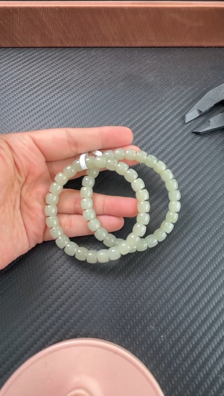 未镶嵌手串和田玉且末微色差近矿卡7*8多样性发货拍一发一