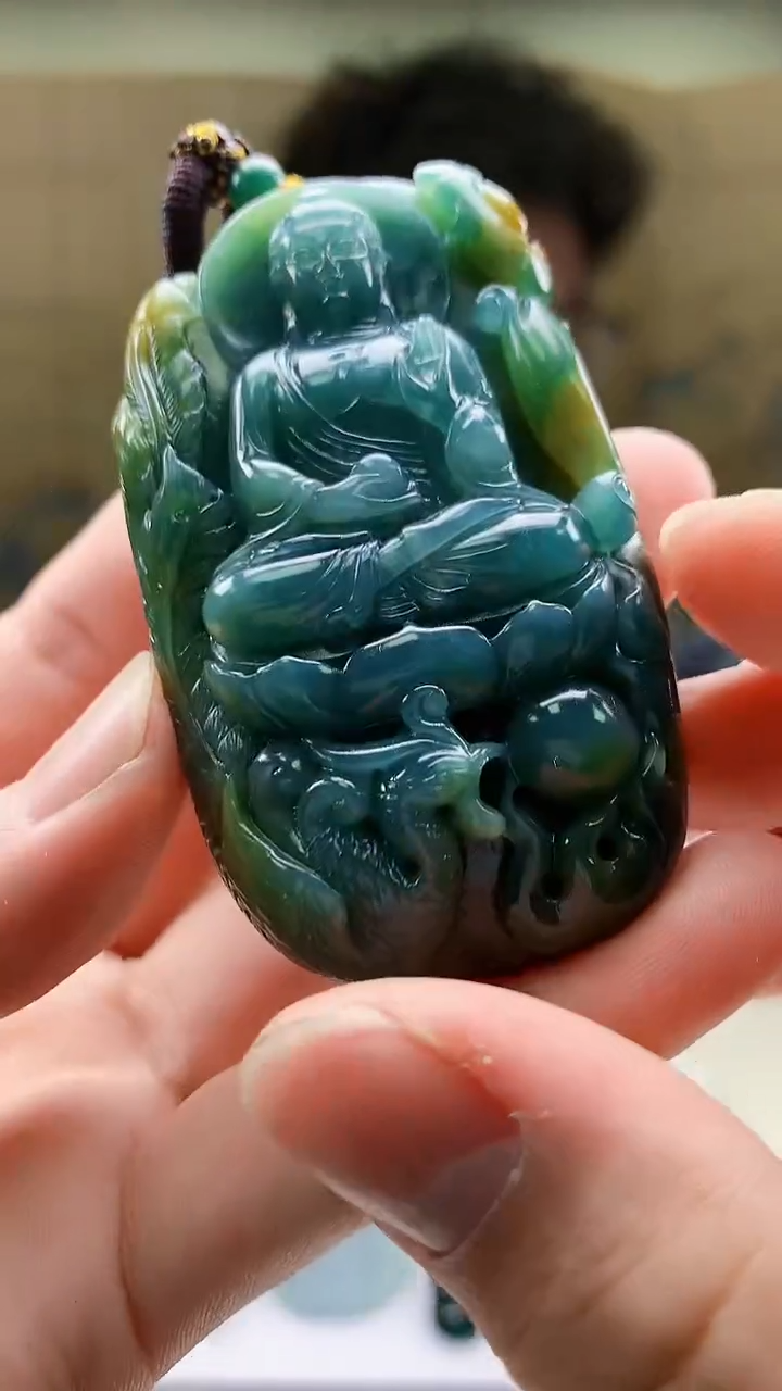 【闪购商品】定制翡翠未镶嵌4688bb-毛货挂件89赠珠链