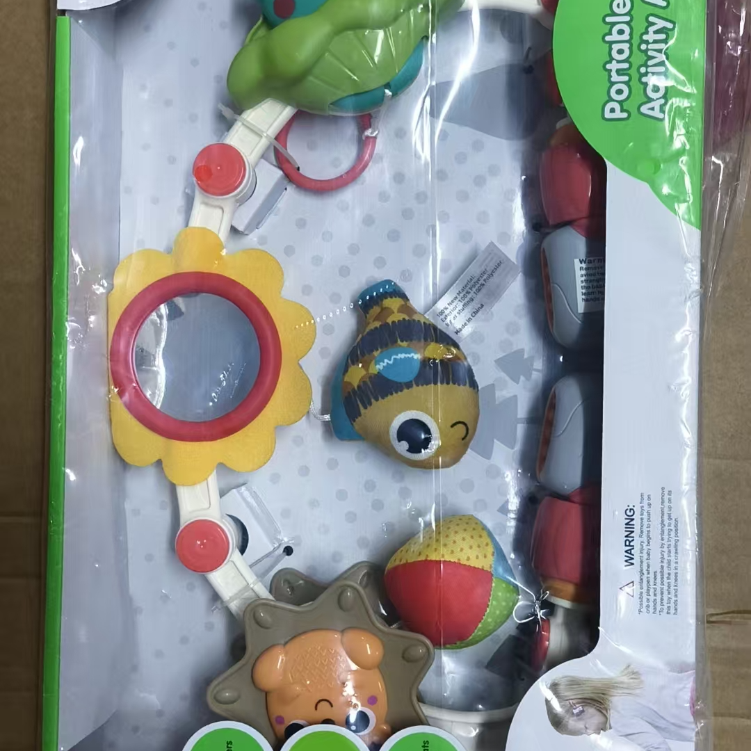 汇乐英文版好奇推车拱架折叠健身架丛林床铃水陆小纵队