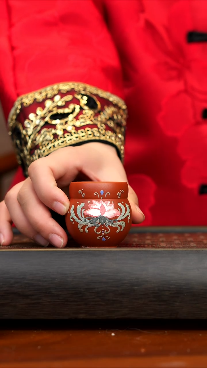 【闪购商品】紫砂茶壶朱泥莲花葫芦杯