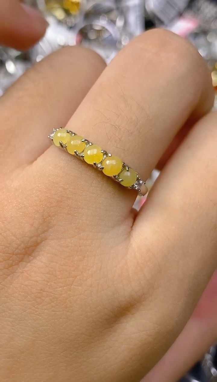 银S925镶嵌戒指翡翠百内无证书