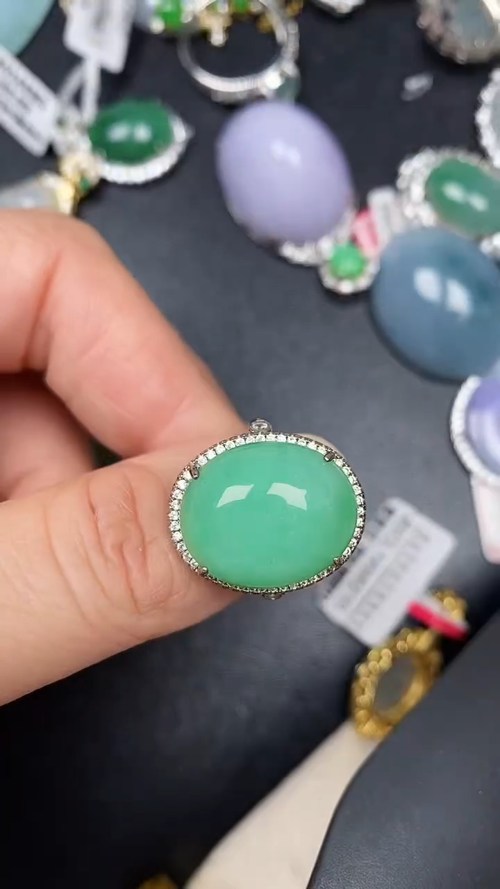 银S925镶嵌戒指翡翠6000