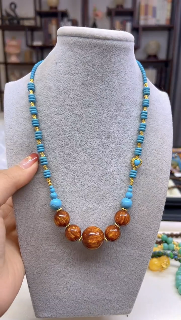 【闪购商品】琥珀毛衣链未镶嵌X518