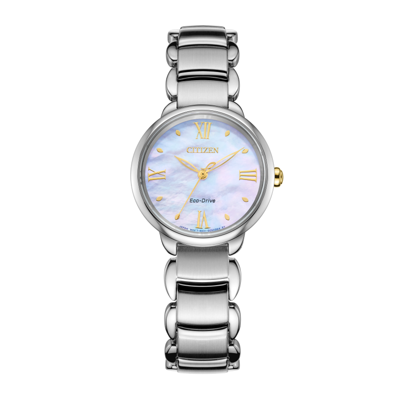 Citizen/西铁城光动能贝母表盘简约女士腕表潮流手表EM0927-87Y
