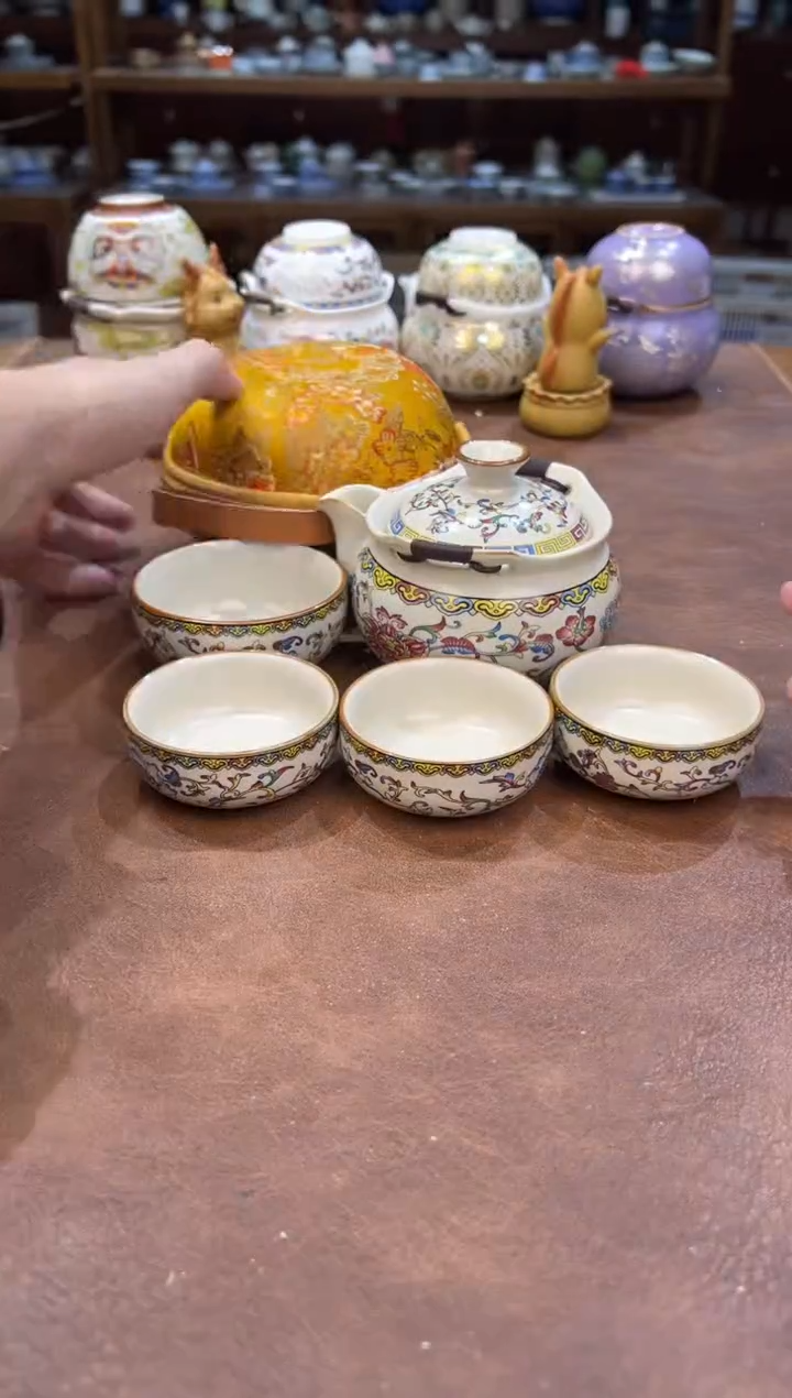 真的很便宜超好看会开片的旅行茶具