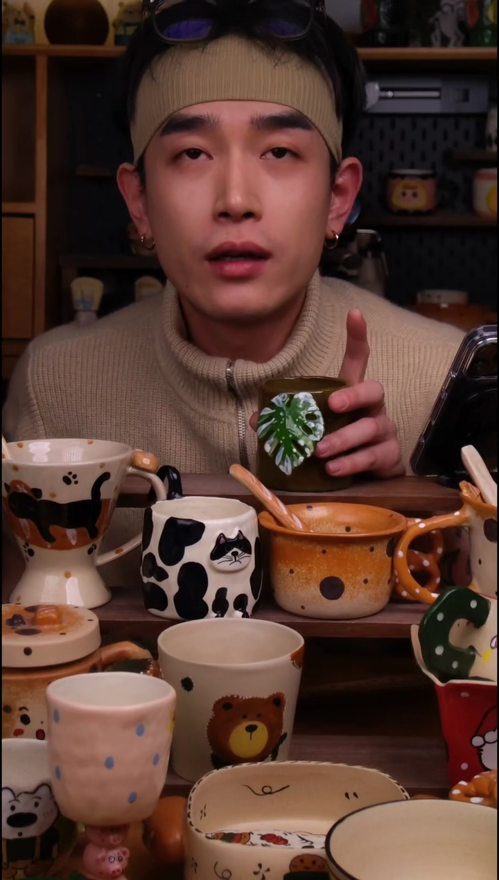 杯子陶景德镇可爱设计师款陶瓷