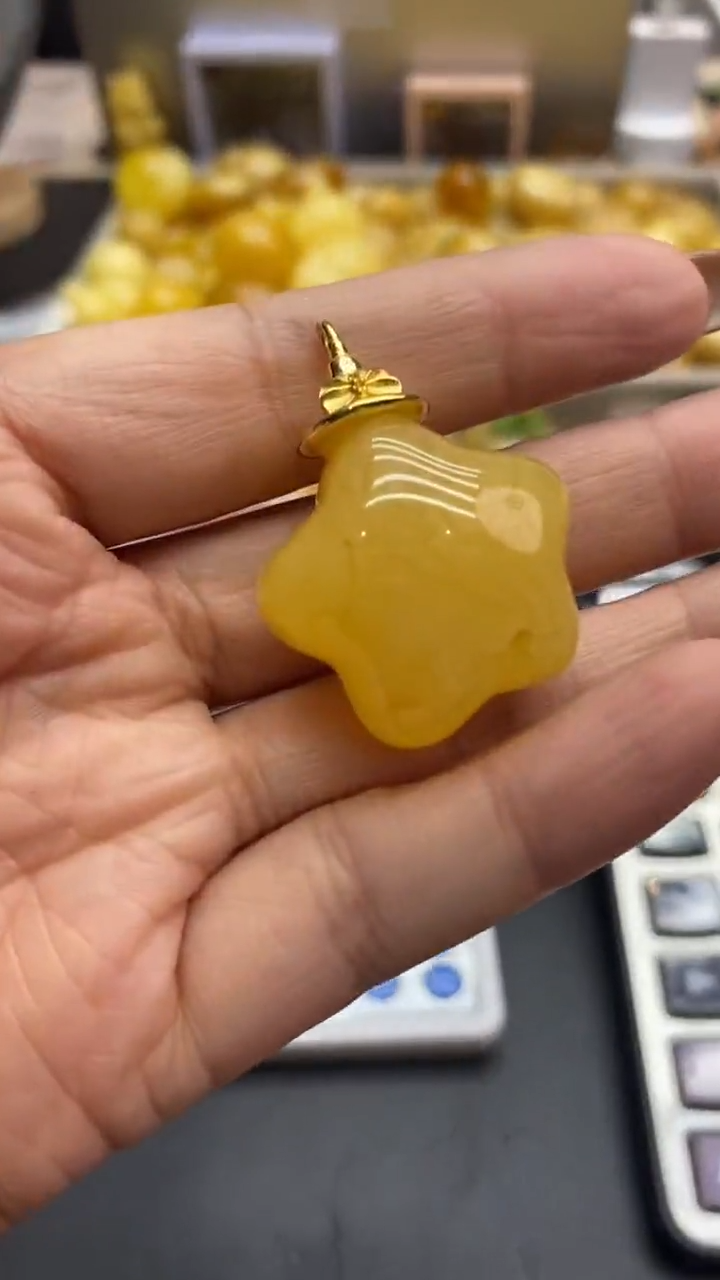 琥珀银S925镶嵌珠宝奇石513