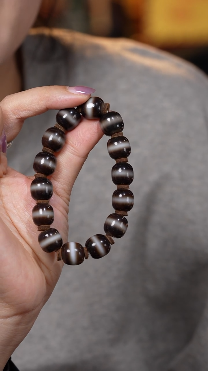 【闪购商品】玛瑙/玉髓未镶嵌手串Y62619药师素圈手串