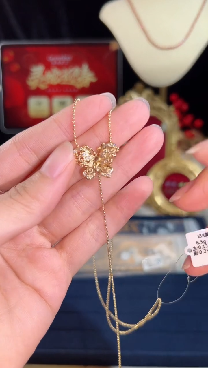 【闪购商品】月光石颈饰18K金镶嵌BN17858#-Y#23