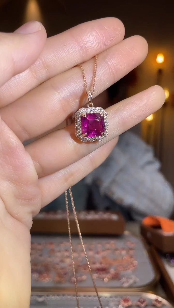 银S925镶嵌颈饰碧玺颈饰