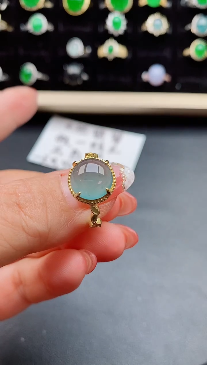 【闪购商品】翡翠戒指银S925镶嵌5085001