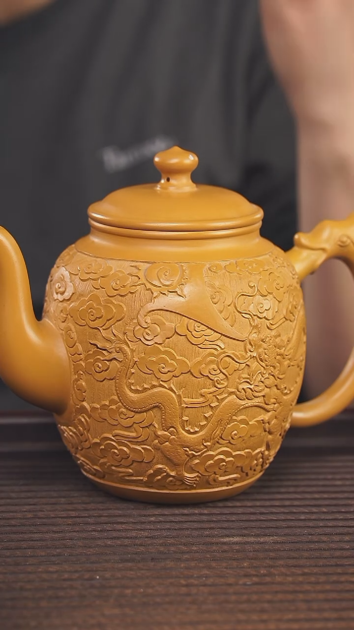 【闪购商品】紫砂茶壶330cc冷黄金顾氏手工紫砂