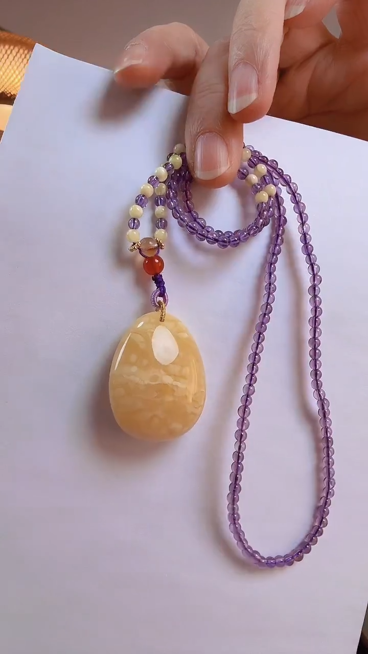 蜜蜡颈饰未镶嵌坠