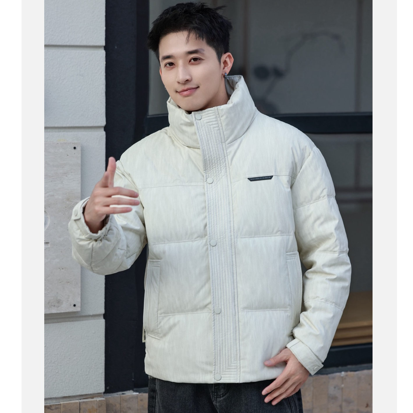 WAG“90白鸭绒”工装皮羽绒立领保暖潮流加厚高品外套-82133