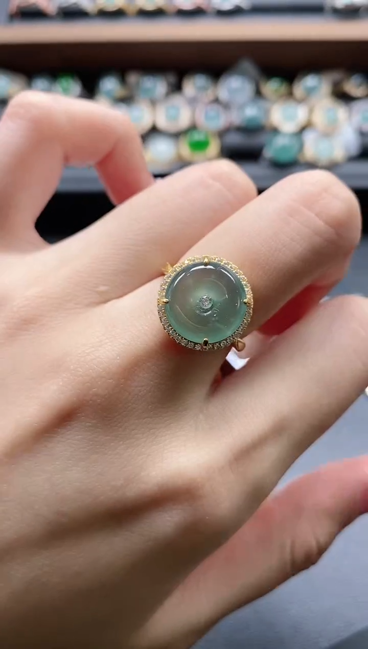 【闪购商品】翡翠戒指银S925镶嵌51511