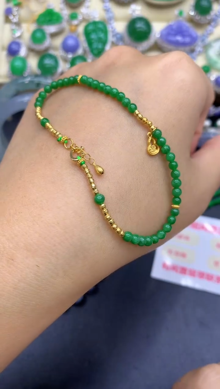 18K金镶嵌手链翡翠234-中国好珍宝