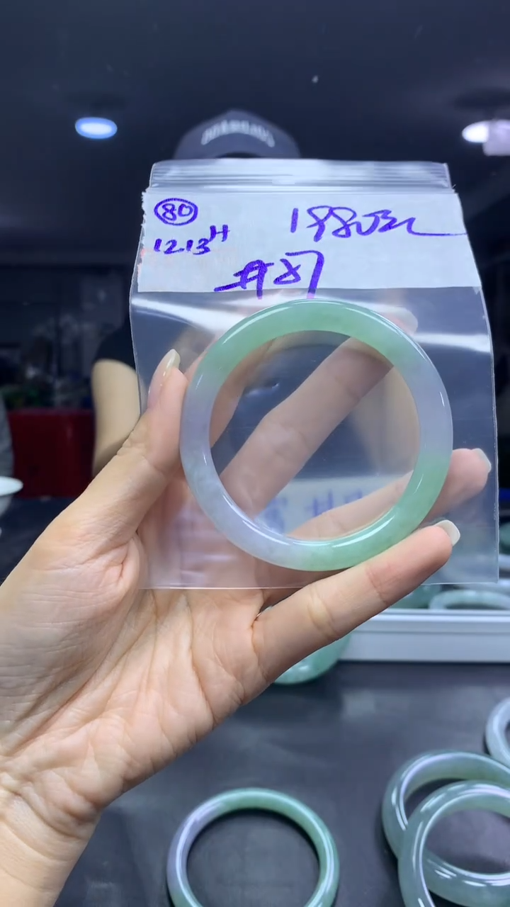 未镶嵌定制翡翠80手镯57+1980元+拍一发一