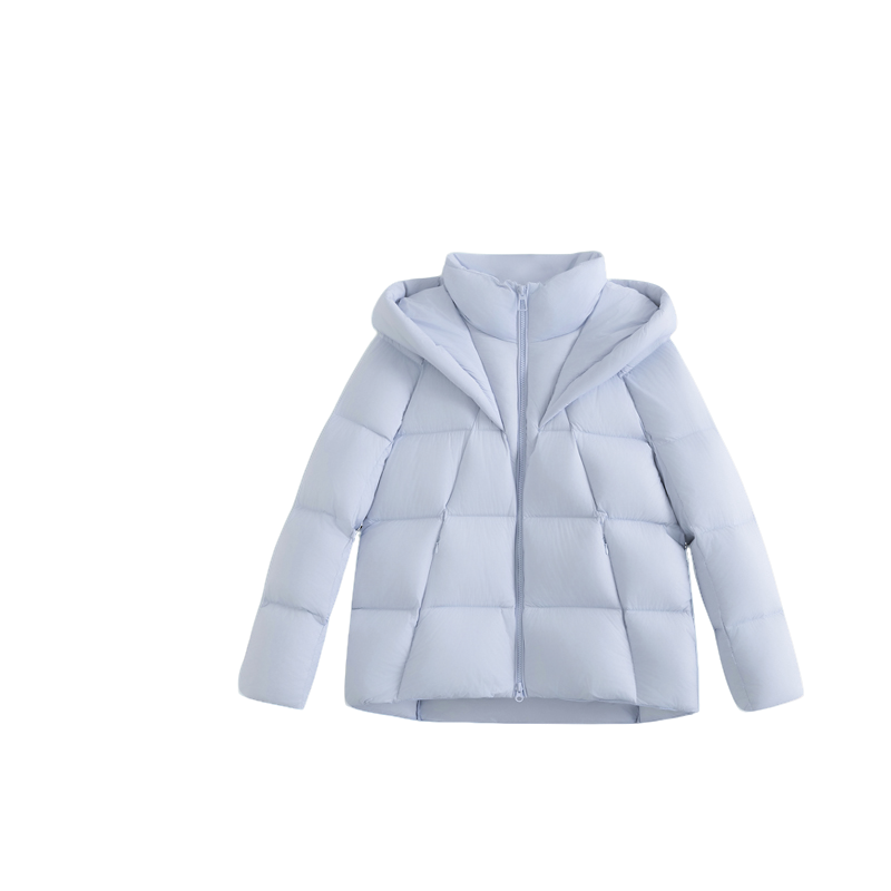 【绿子粉丝】高织高密女款时尚连帽三防白鸭绒固暖95绒羽绒服