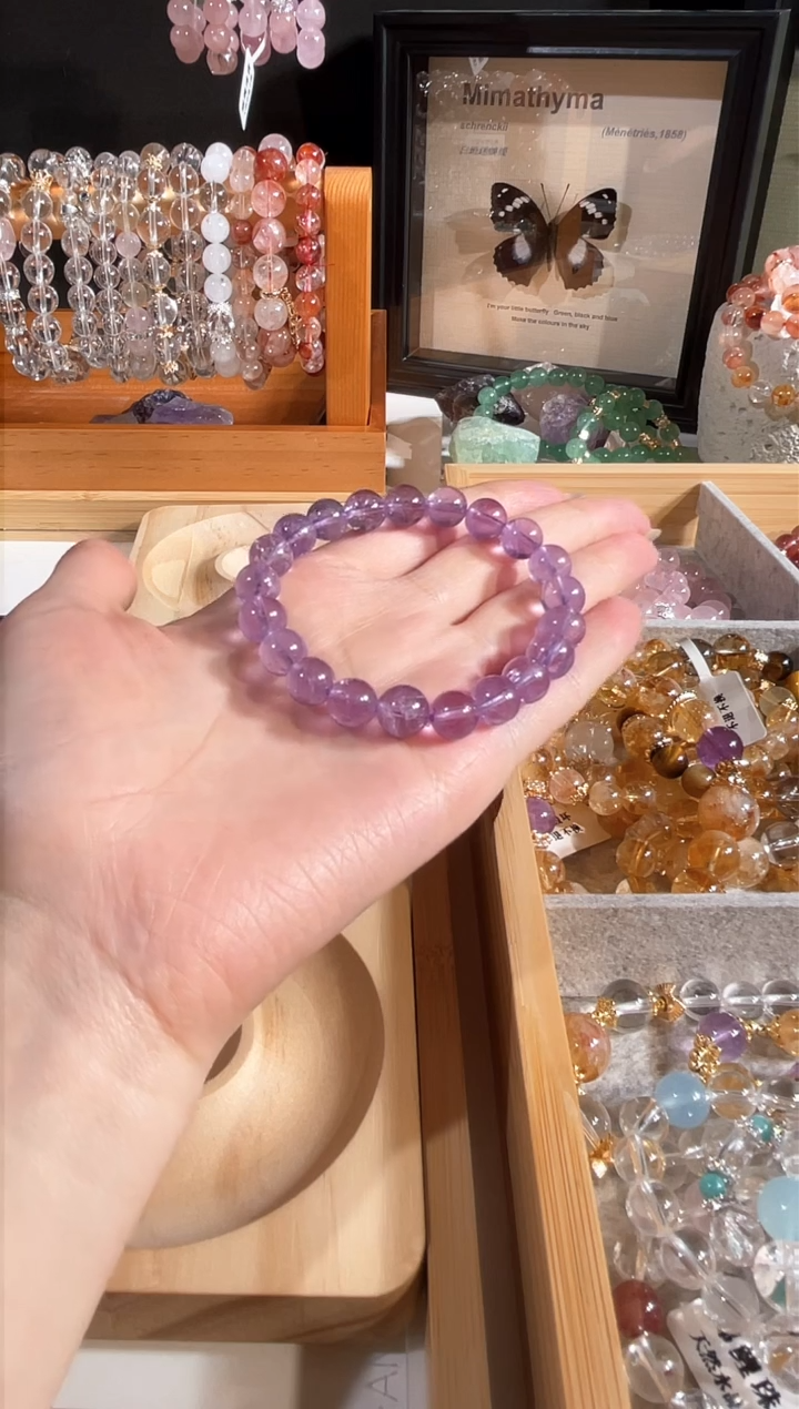 【闪购商品】水晶手链未镶嵌薰衣草紫 素