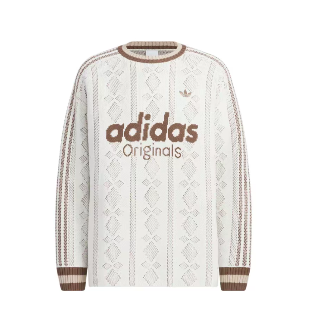 adidas/阿迪达斯三叶男女情侣时尚复古宽松舒适针织毛衣KS5956