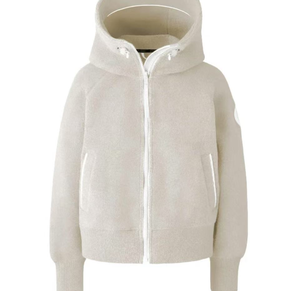未使用 CANADA GOOSE 女士裸色白标连帽叉肩夹克4115248000002