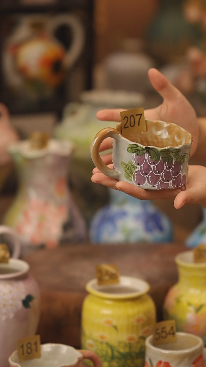 陶瓷207景德镇设计师手作花器摆件侘寂风