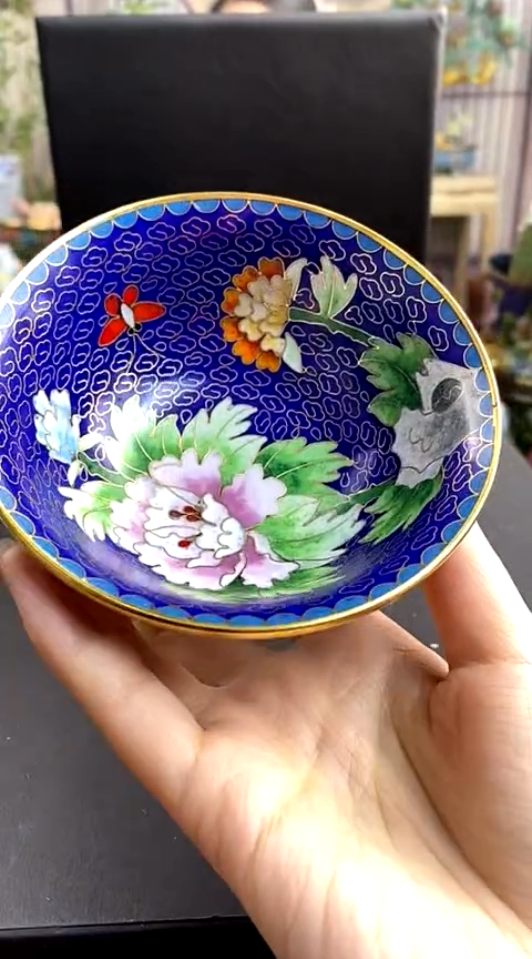 【闪购商品】非遗技艺 景泰蓝花卉碗宝蓝