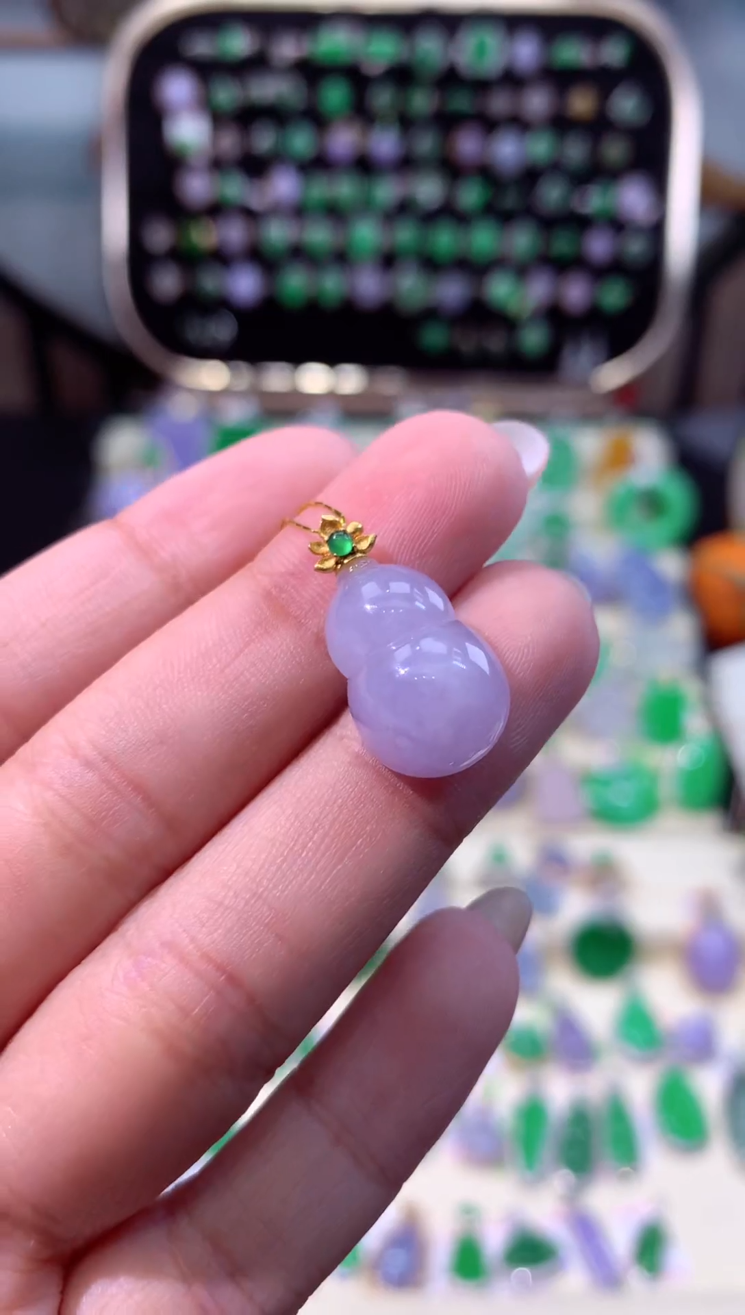 【闪购商品】翡翠颈饰18K金镶嵌缅甸天然A货翡翠