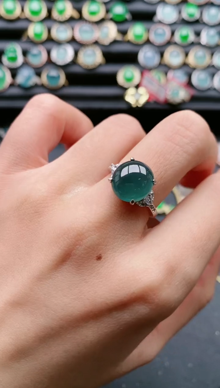 【闪购商品】翡翠戒指银S925镶嵌111111