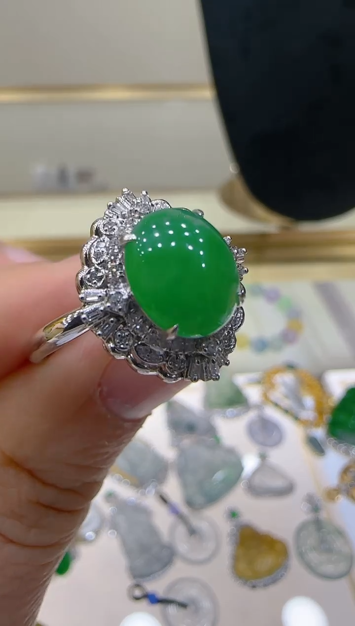 【闪购商品】翡翠戒指18K金镶嵌团购多样性发一件