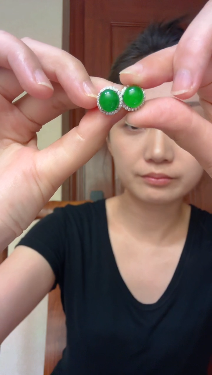 翡翠银S925镶嵌颈饰耳饰