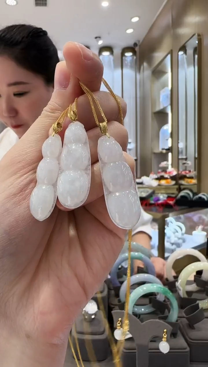 翡翠18K金镶嵌颈饰49 多样发一 36.1*5.6*13.9