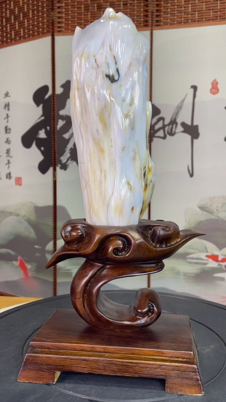 未镶嵌珠宝奇石硅化玉高37