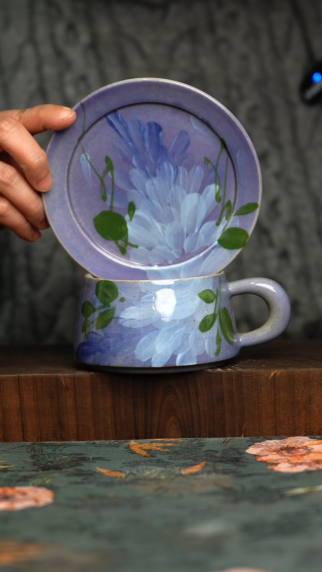 杯釉下彩手工手绘同款陶器