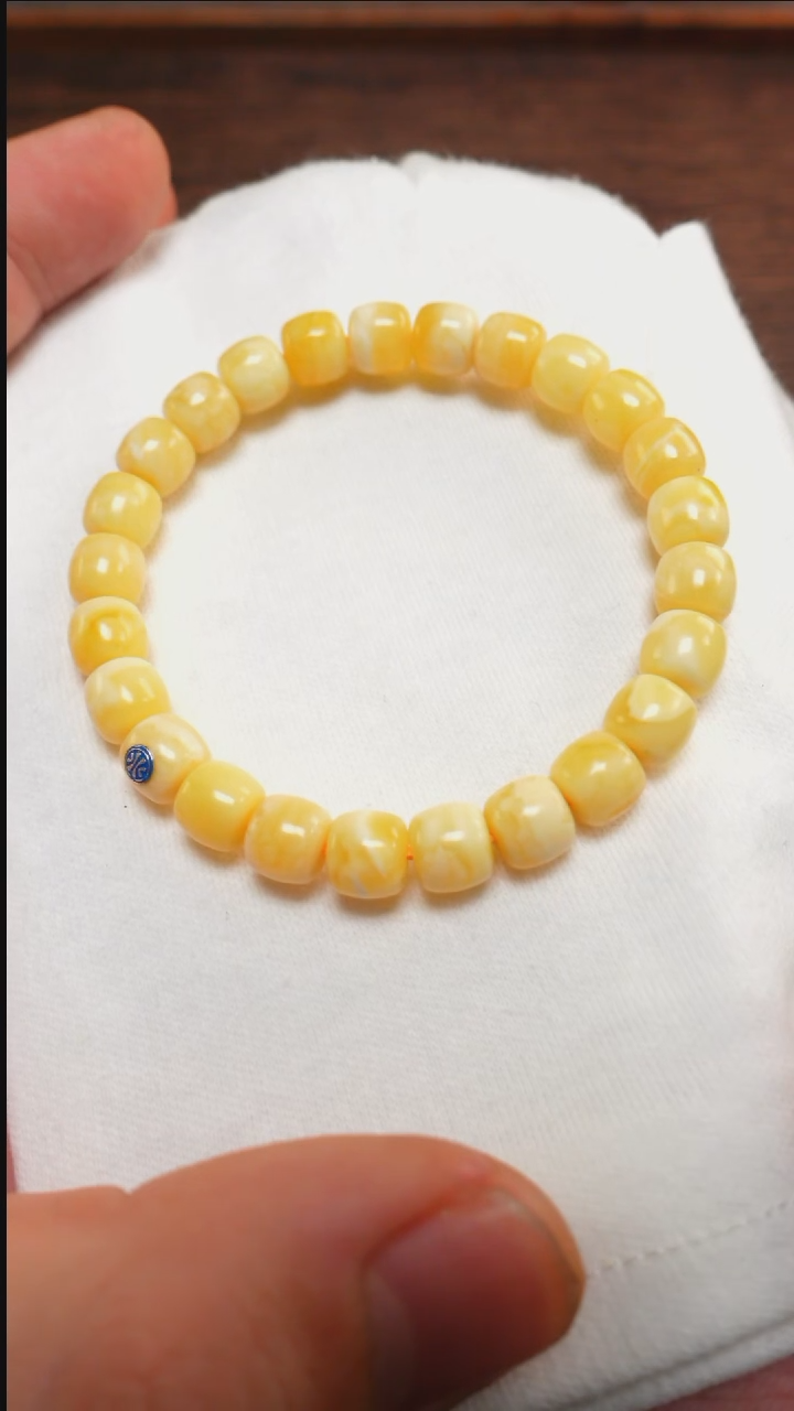 【闪购商品】蜜蜡手链未镶嵌2166/8mm蓝