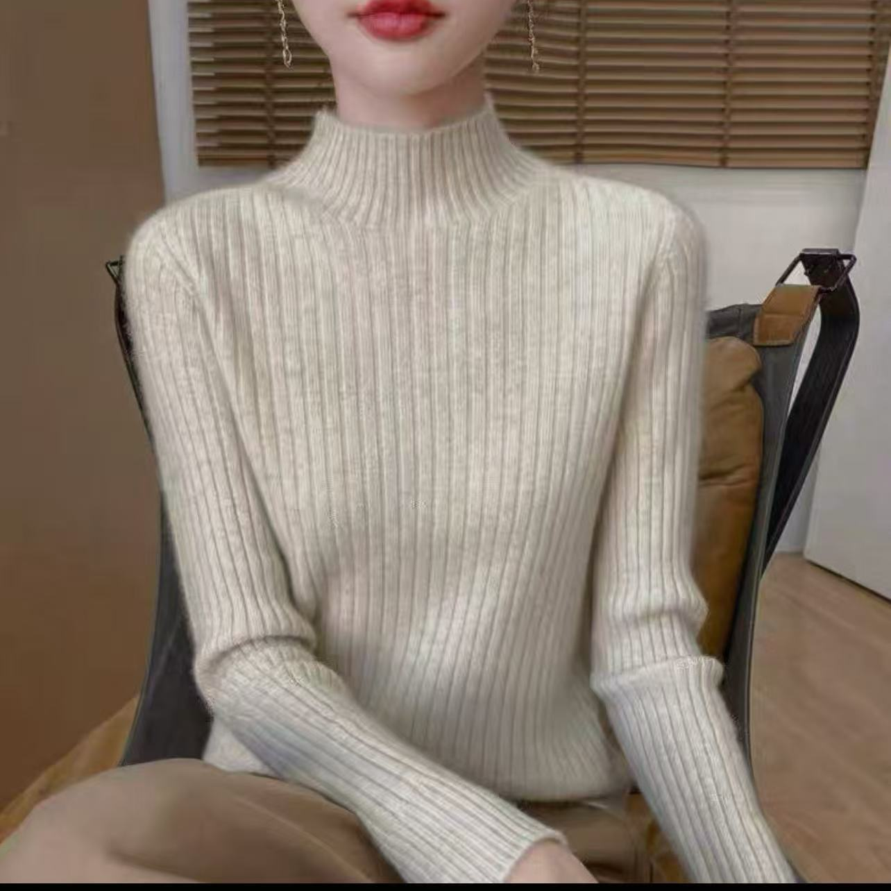 252#新款套头百搭打底针织衫长袖半高领1 20