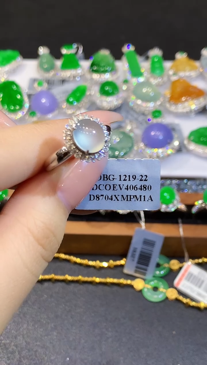 18K金镶嵌戒指翡翠LSR多样性发其一