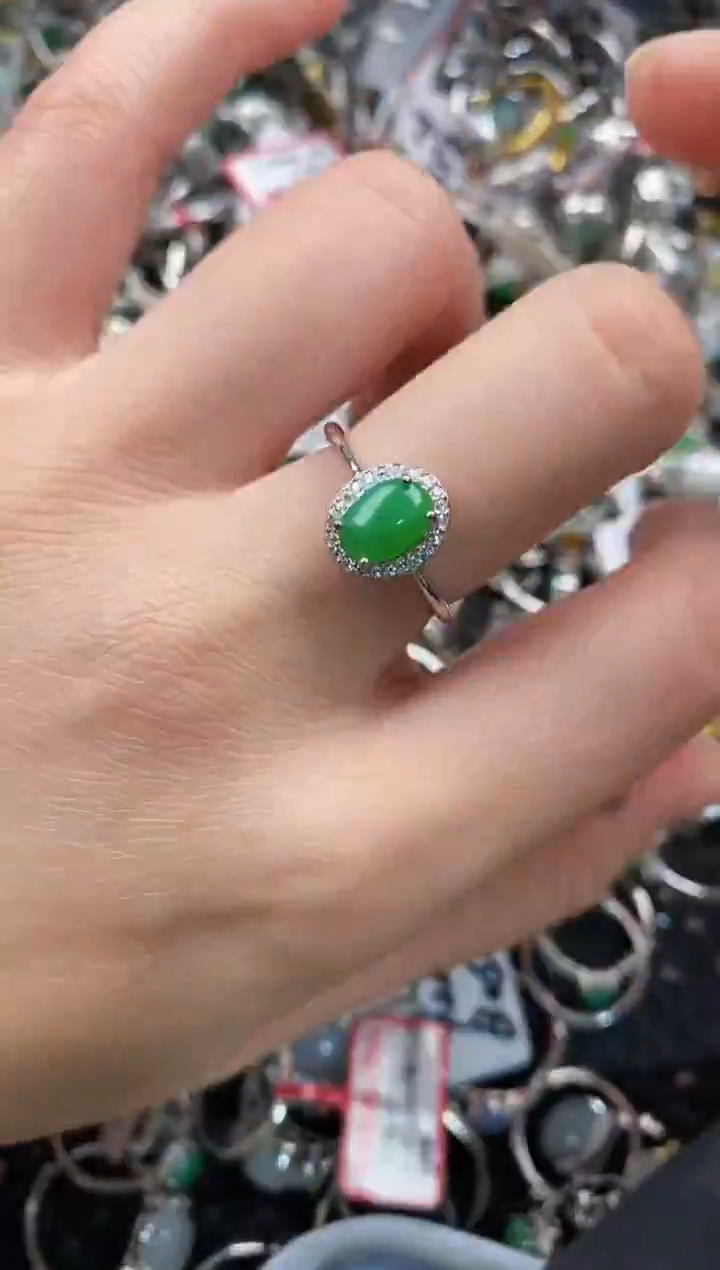 银S925镶嵌戒指翡翠333                8