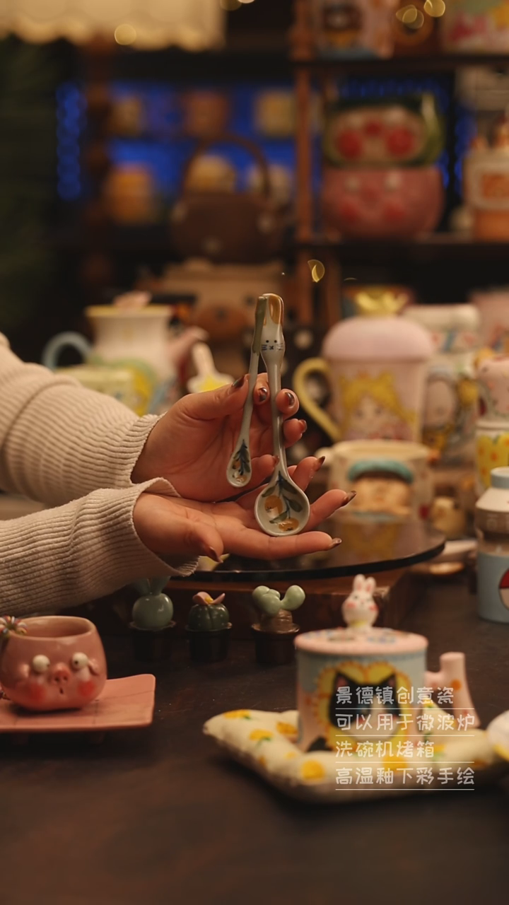 陶瓷随机景德镇可爱陶瓷釉下彩绘设计师款